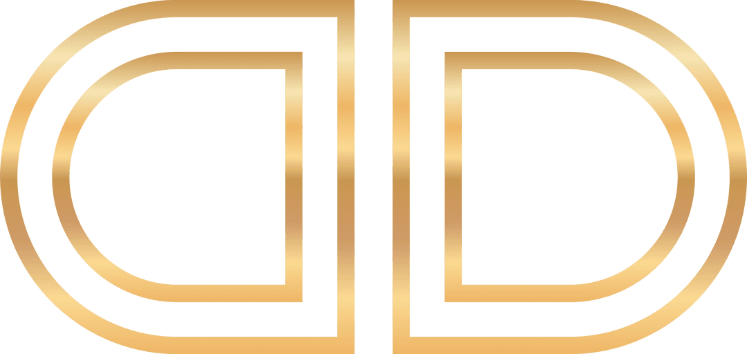 Gold Gradient Double D Logo on Transparent Background