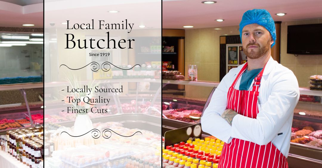 Local Family Butcher Promoting Quality and Traditions - Download Free Stock Templates Pikwizard.com