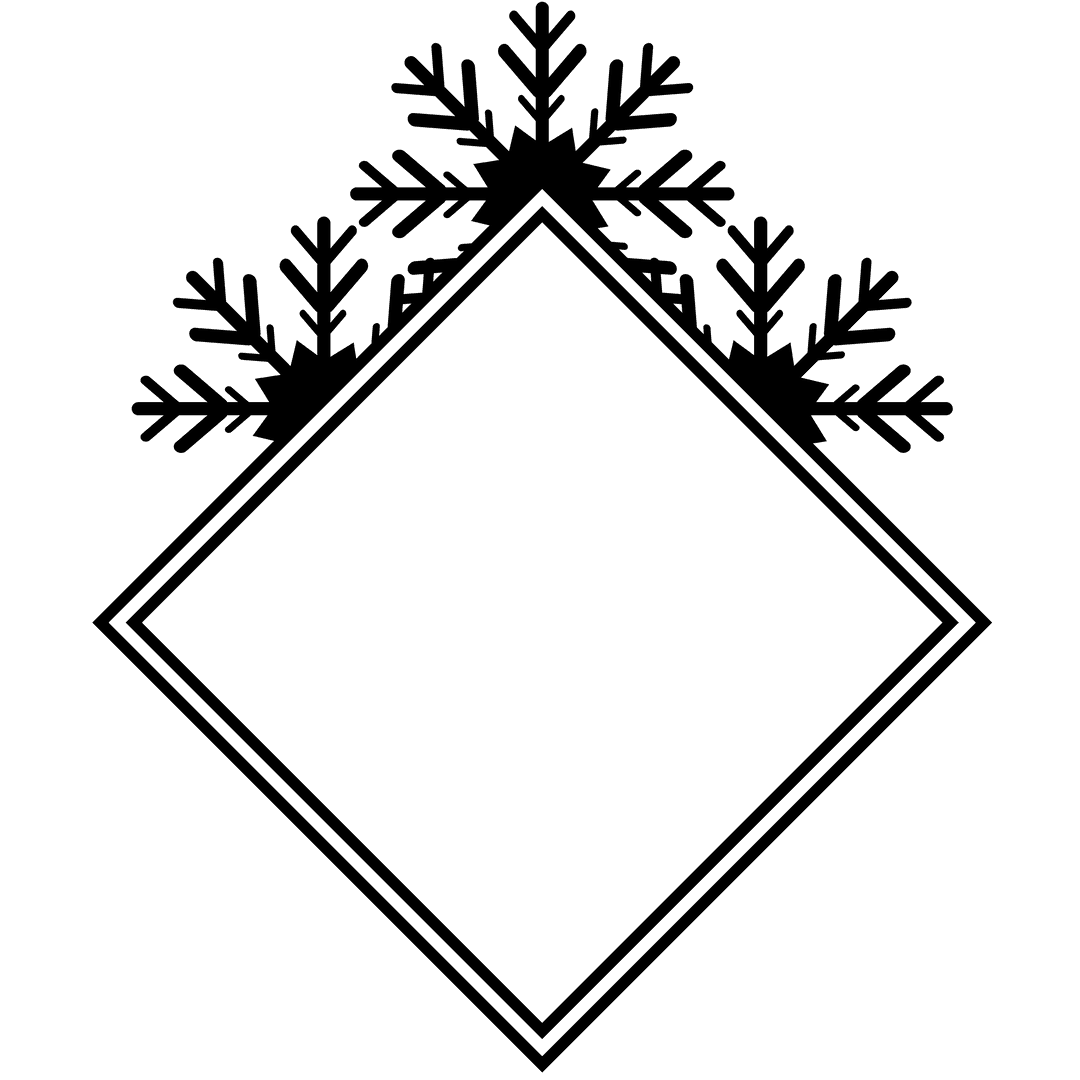 Decorative Badge with Snowflakes on Transparent Background