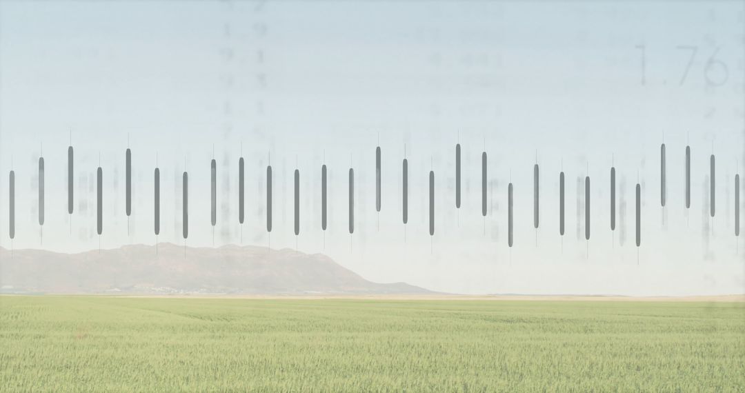 Abstract Digital Data in Serene Landscape