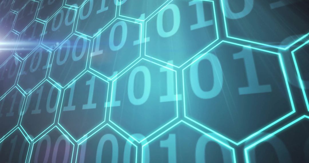 Binary Code Hexagons Data Concept