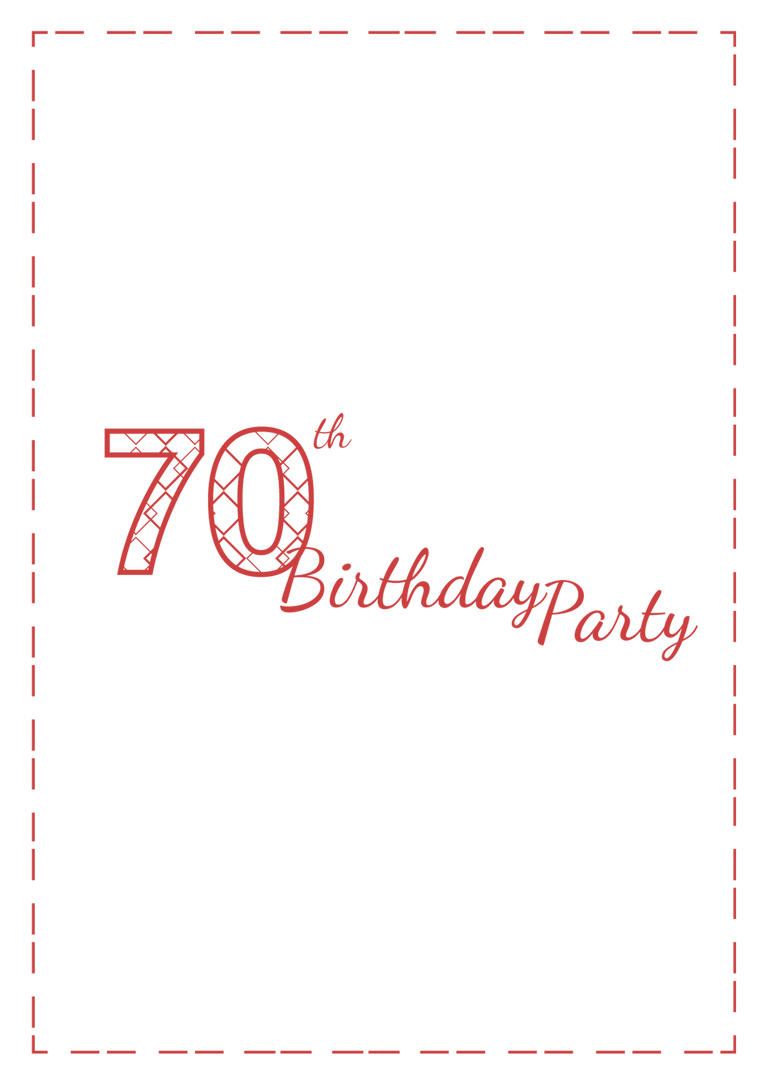 Red 70th Birthday Party Digital Transparent Card - Download Free Stock Images Pikwizard.com