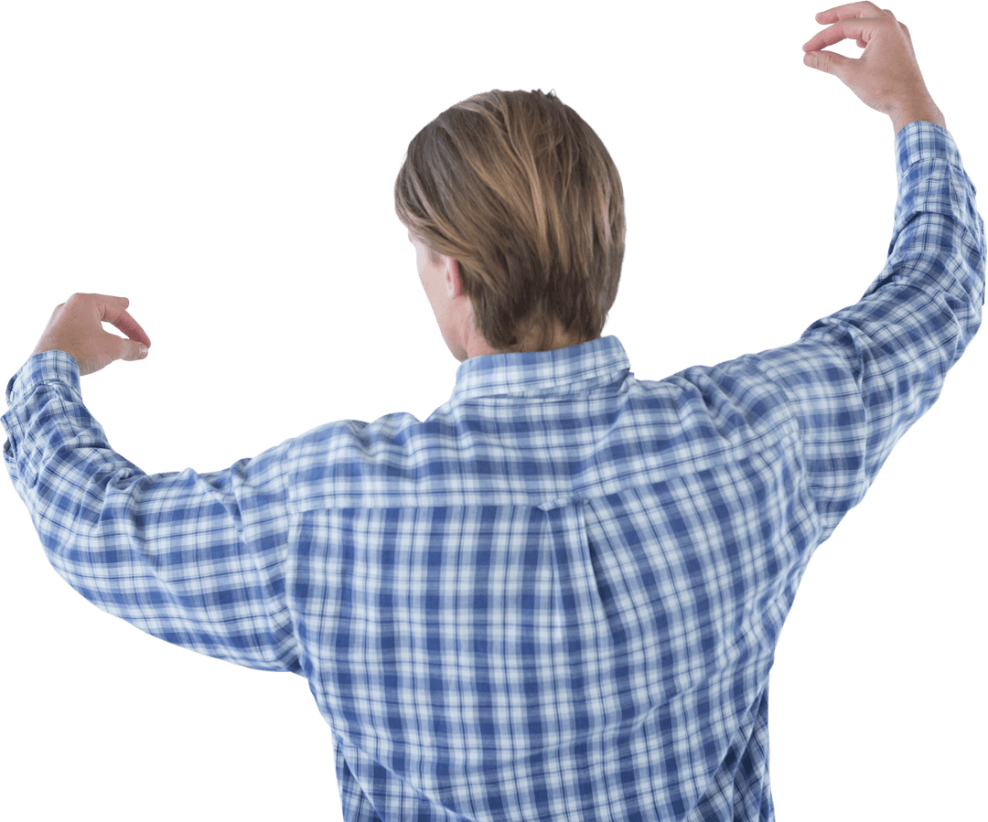 Transparent Rear View Marketing Person Gesturing at Presentation