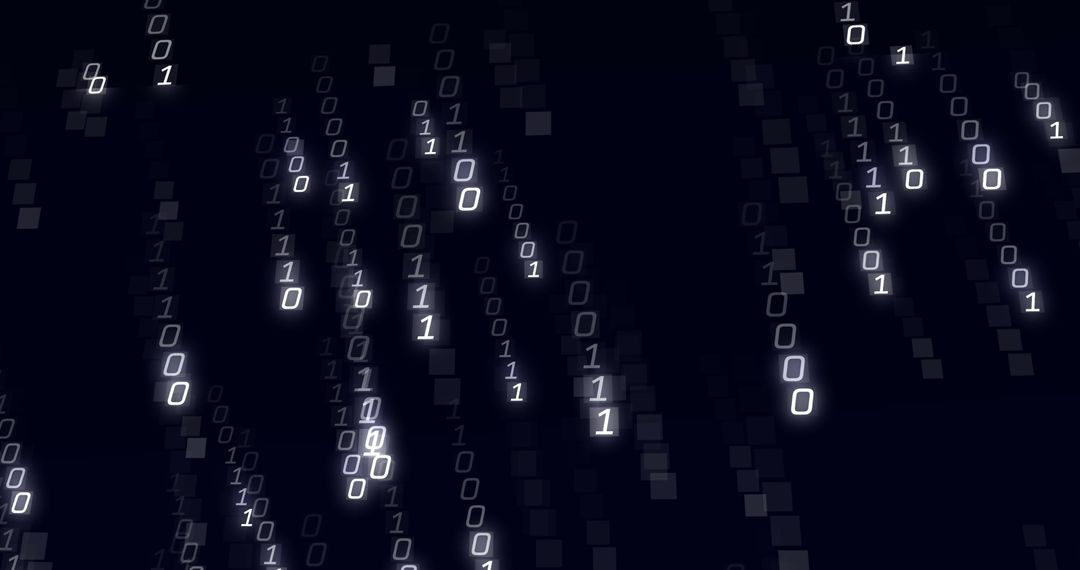 Abstract Binary Code Data Stream on Dark Background - Free Images, Stock Photos and Pictures on Pikwizard.com