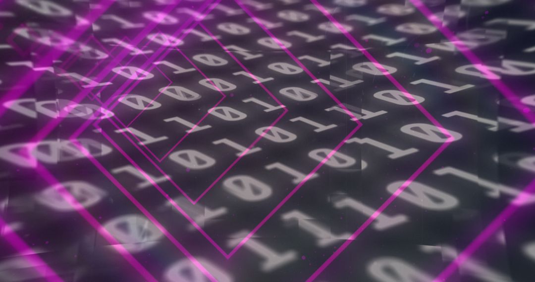 Futuristic Binary Code Tunnel with Neon Glow Effect - Free Images, Stock Photos and Pictures on Pikwizard.com