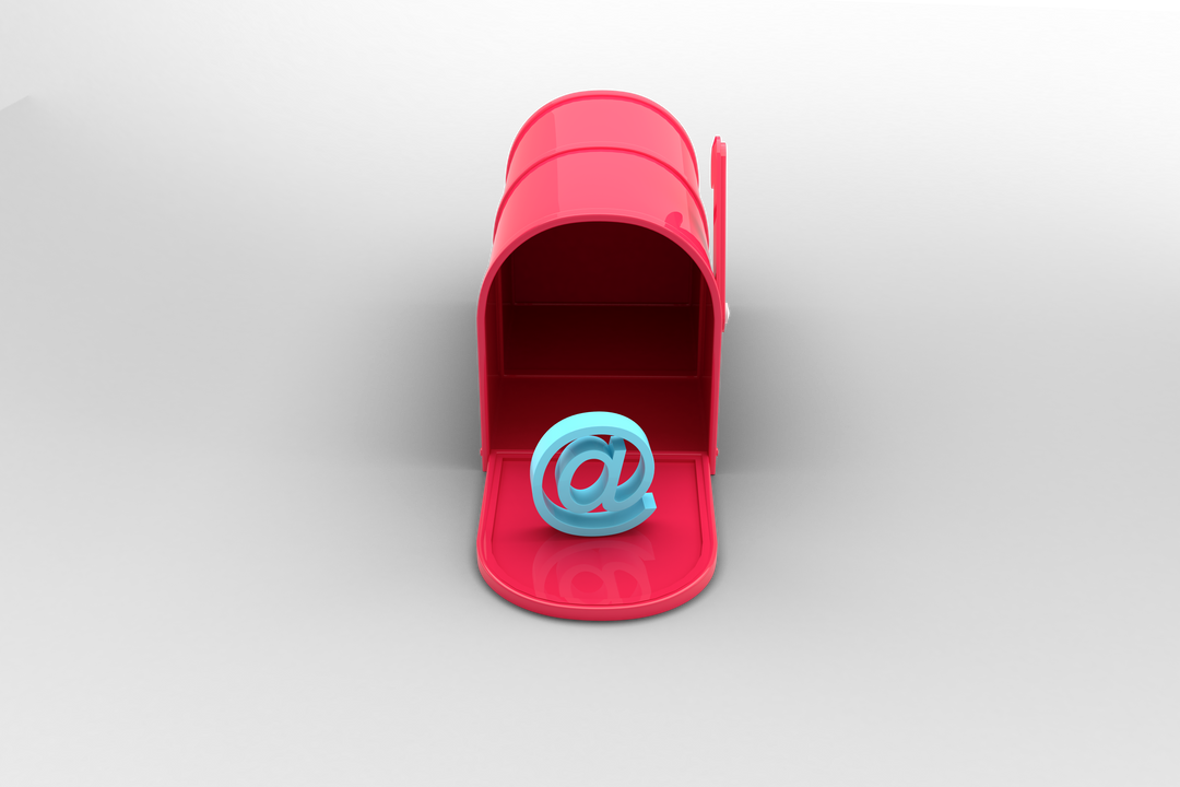 Pink Mailbox with Blue At Symbol on Transparent Background isolated in Digital Vector - Download Free Stock Images Pikwizard.com