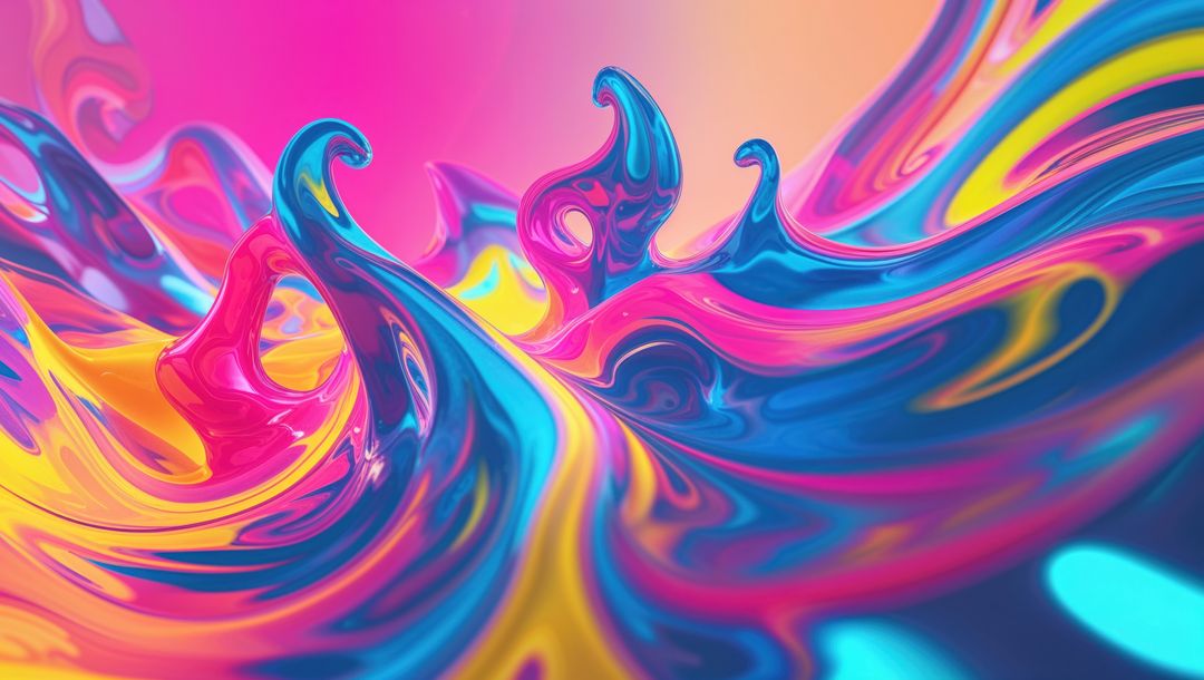 Colorful Fluid Dynamics Display Abstract Wave Motion