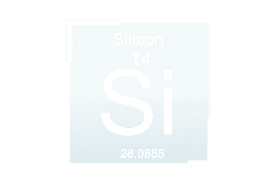 Silicon Chemistry Symbol on Transparent Background