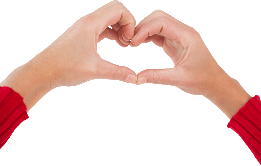 Transparent Heart Hands Gesture Signaling Love