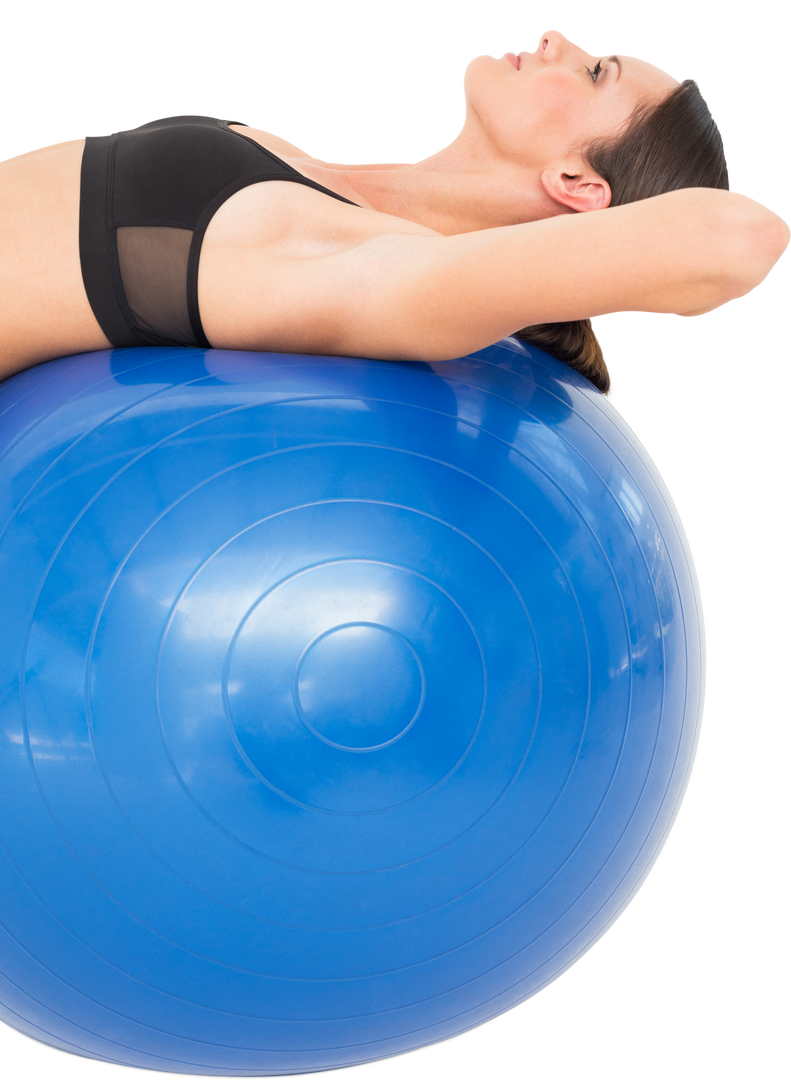 Fit Woman Relaxing on Transparent Fitness Ball Indoors - Download Free Stock Images Pikwizard.com