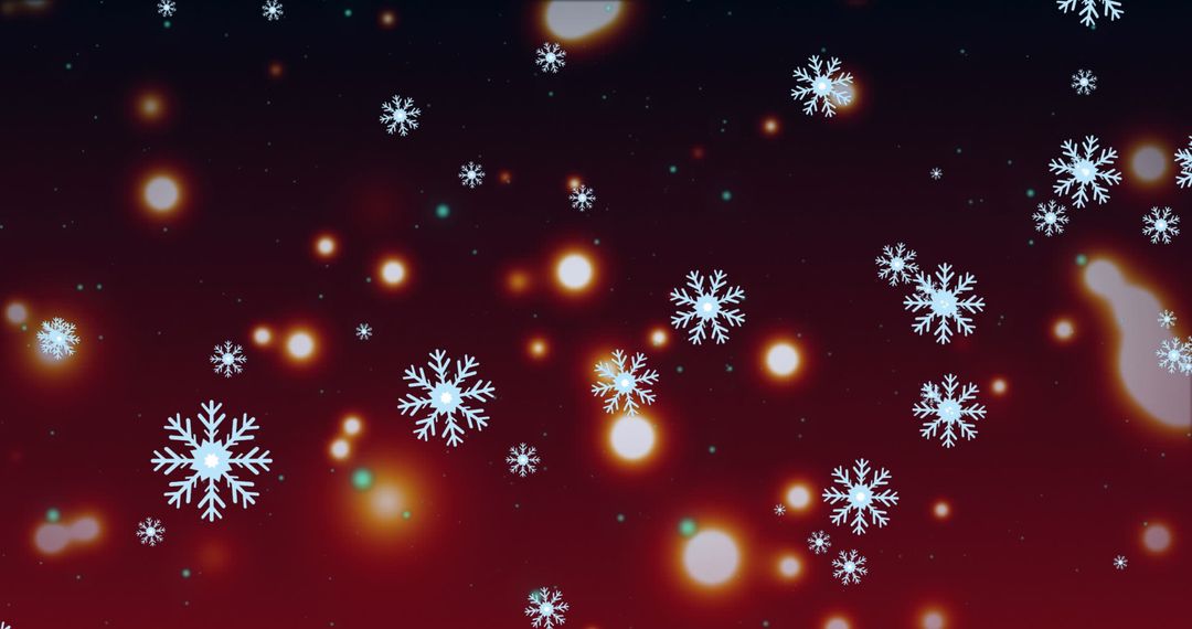 Elegant Snowflake Pattern with Glowing Lights on Dark Background