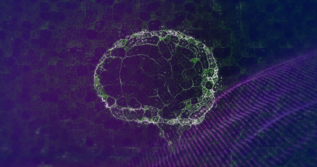 Futuristic Digital Brain on Abstract Blue Background