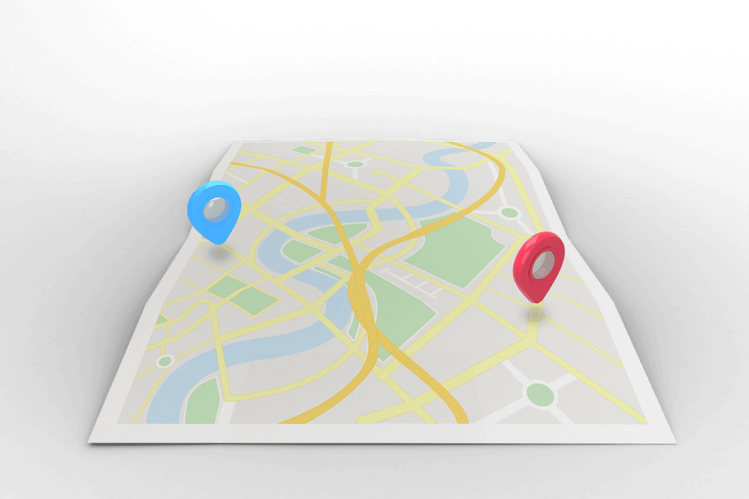 Digital Map with Route Points on Transparent Background Illustration - Download Free Stock Images Pikwizard.com