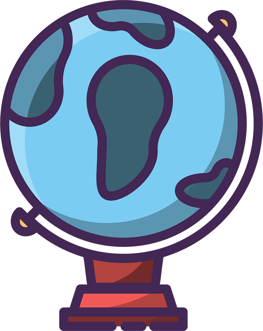 Transparent Globe Illustration for Learning and Education