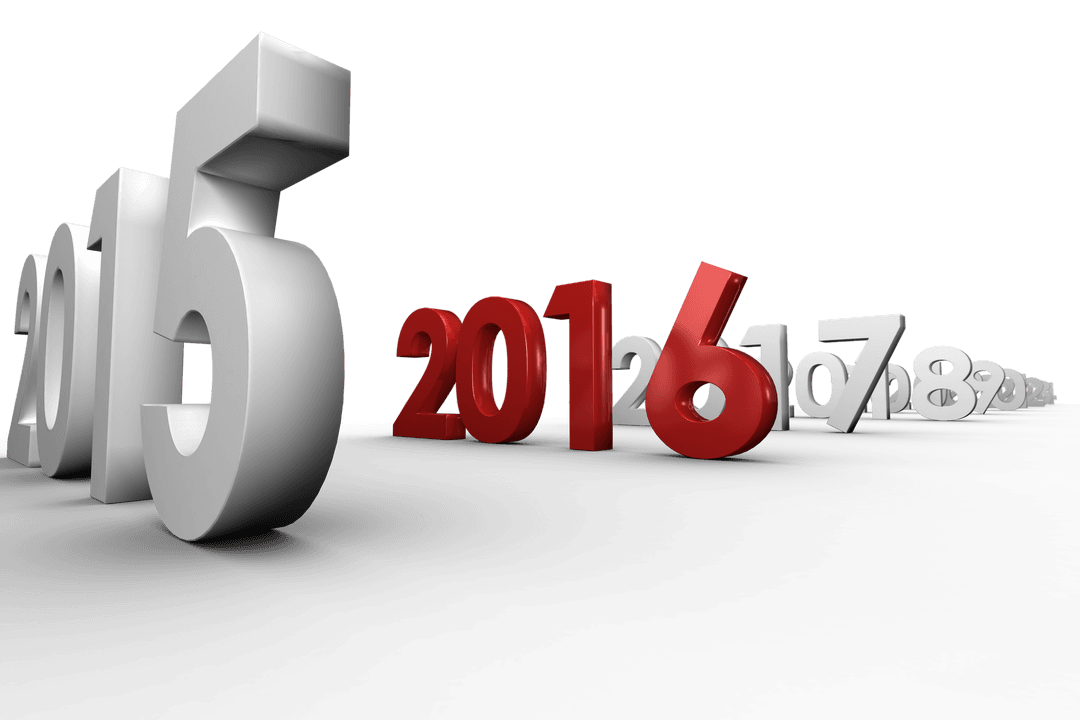 Transparent 3D Year Sequence from 2015 to 2019