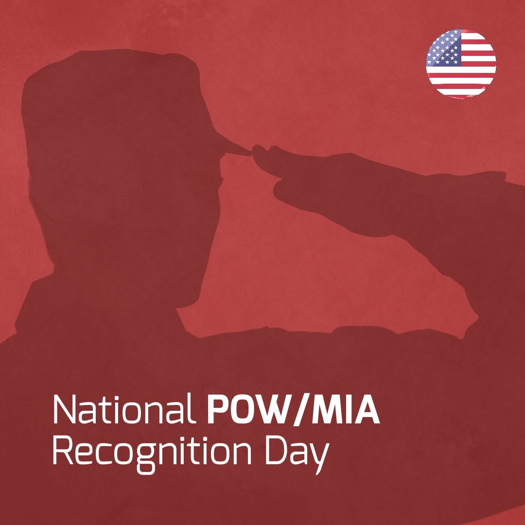 National POW/MIA Recognition Day Tribute with Saluting Soldier Silhouette and USA Flag - Download Free Stock Templates Pikwizard.com