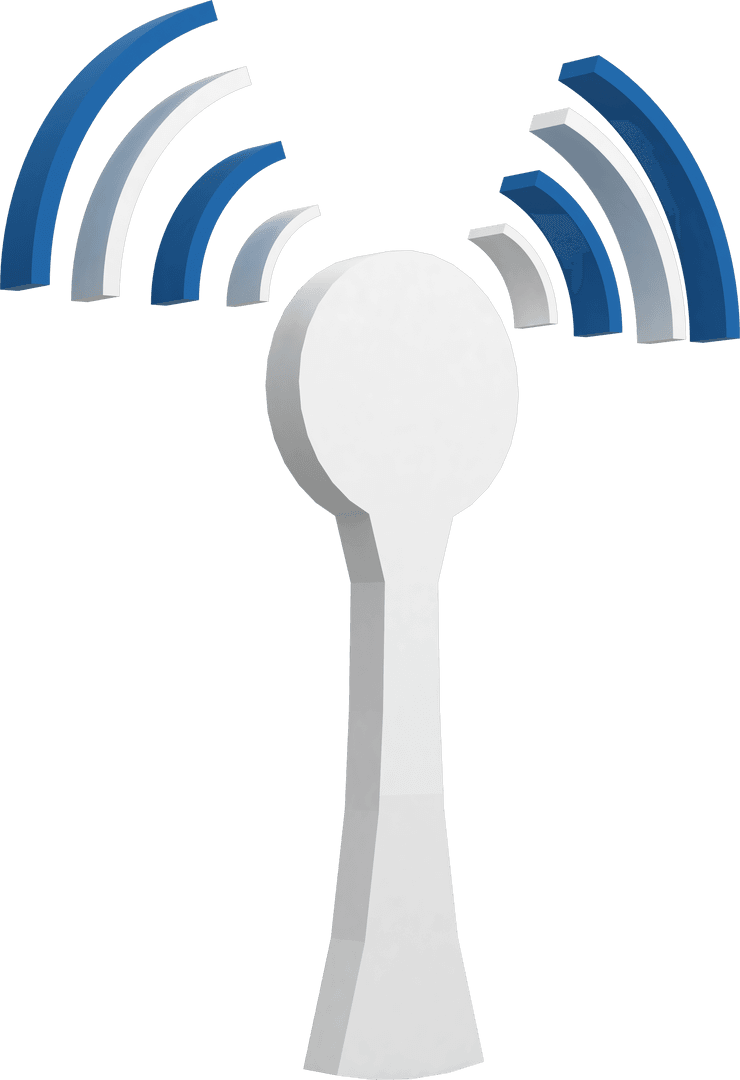 Transparent Network Signal Icon on Isolated Background