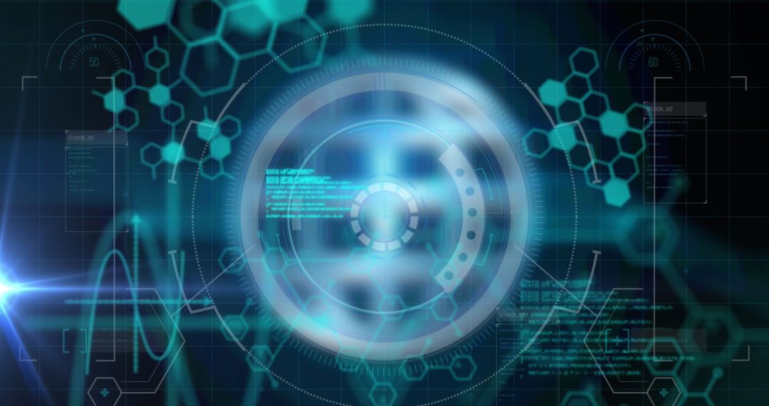 Abstract Digital Interface with Futuristic Data Scanning