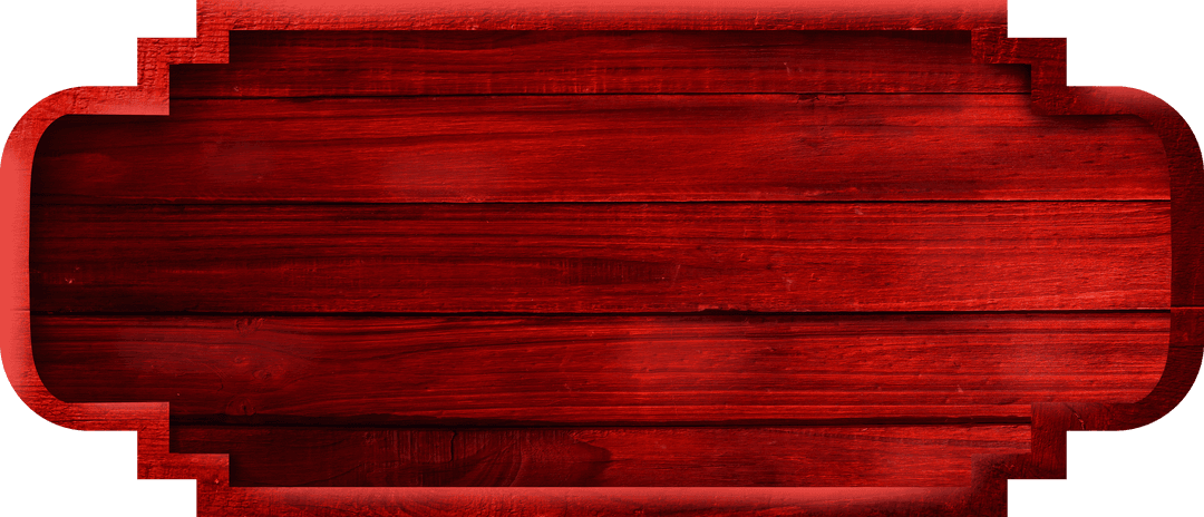 Red Transparent Wooden Frame Isolated on White Background