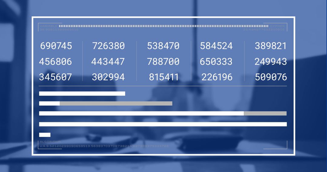 Digital Interface Showing Data and Diagrams in Office