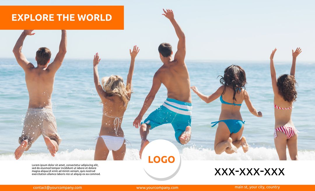 Joyful Children Running Into Sea Embracing Freedom