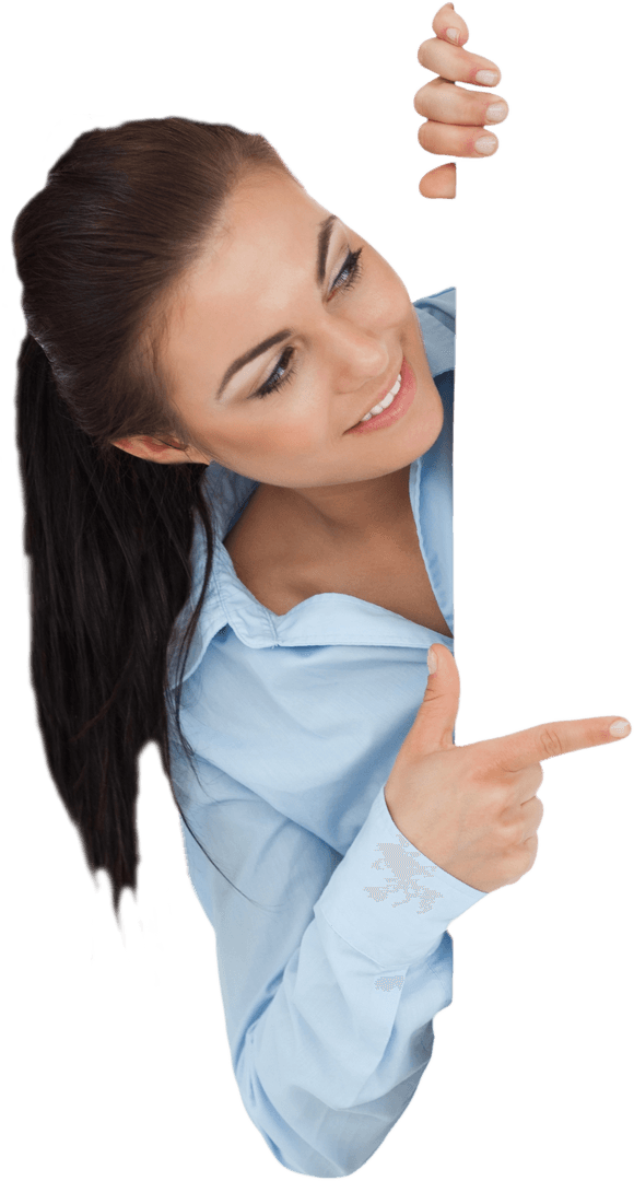 Smiling Businesswoman Displaying Blank Transparent Card