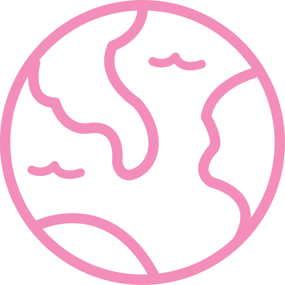 Pink Globe Icon with Transparent Background for Eco Themes