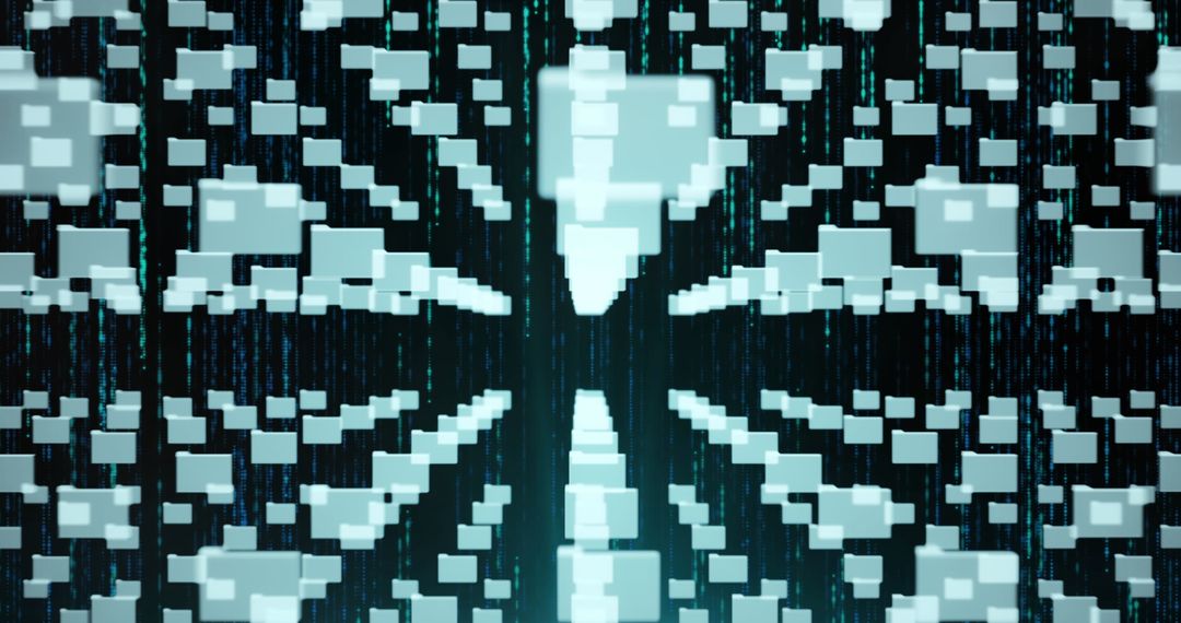 Abstract Digital Data Processing on Black Background