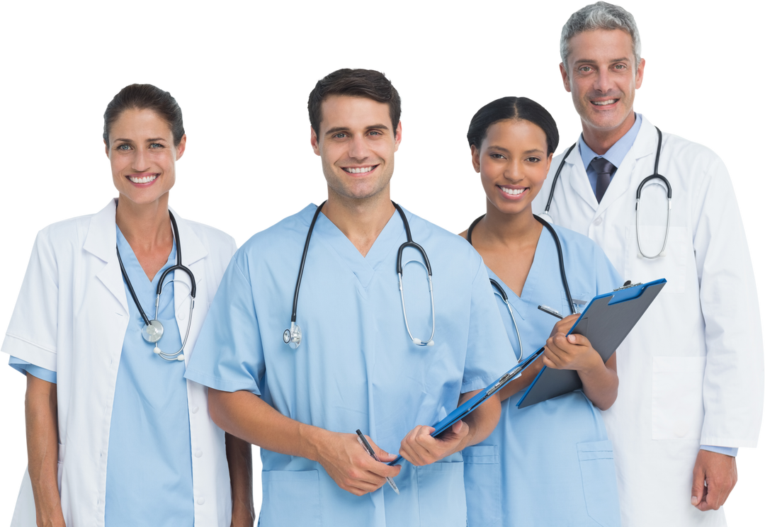 Transparent Confident Medical Team Posing with Clipboard - Download Free Stock Images Pikwizard.com