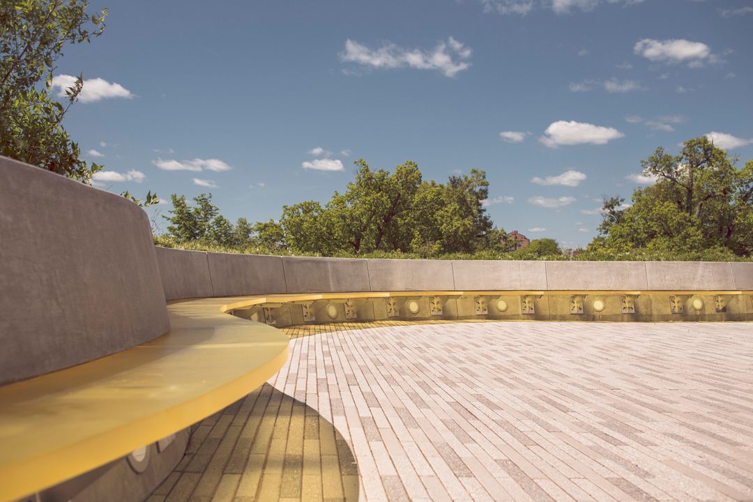 Minimalist Urban Terrace with Trees and Blue Sky - Free Images, Stock Photos and Pictures on Pikwizard.com