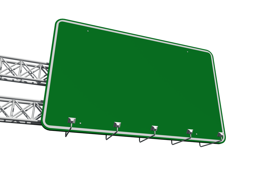 Green Blank Sign Isolated on Transparent Background