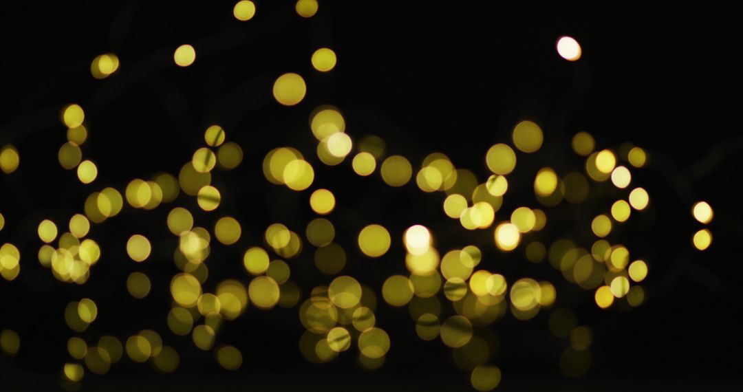 Golden Fairy Lights Creating Festive Bokeh Effect