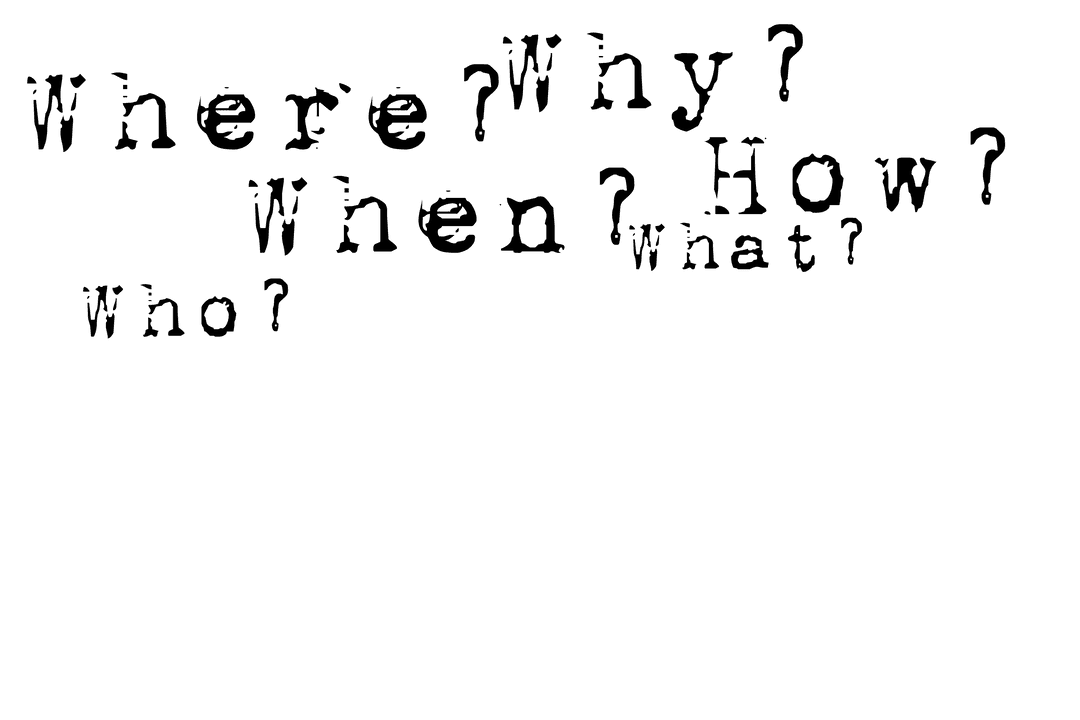 Question Words Concept on Transparent Background