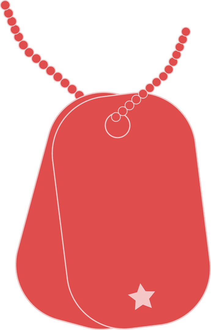 Red Dog Tag on Transparent Background with Copy Space Design