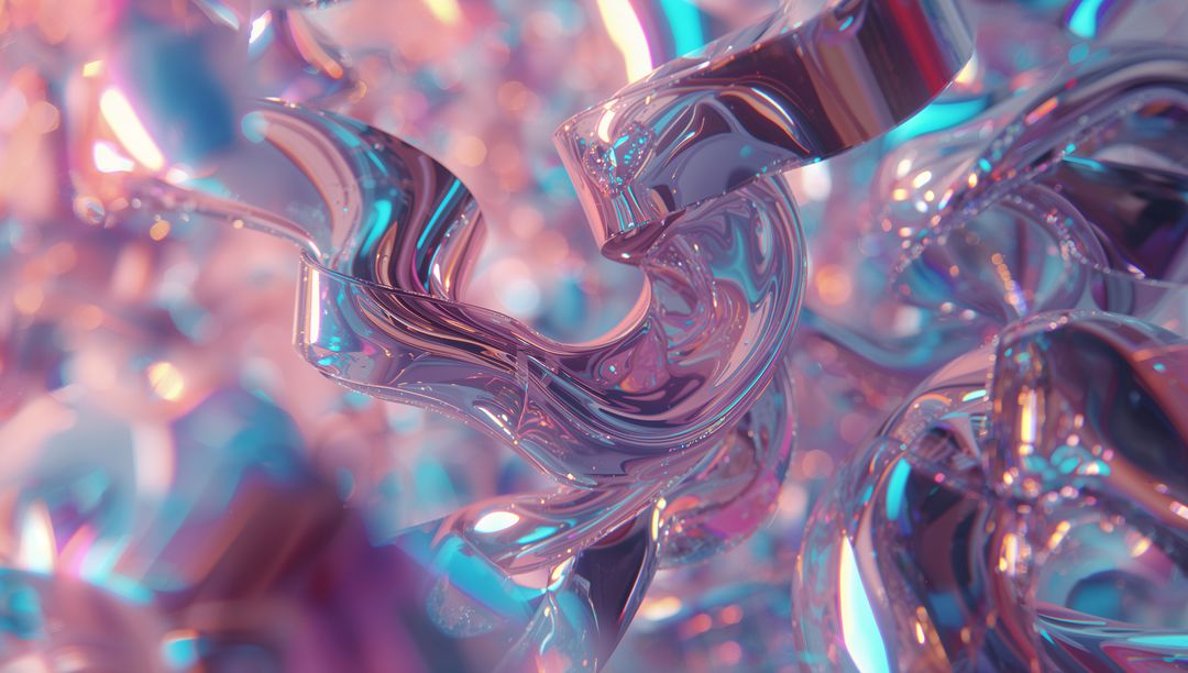 Abstract Twisting Tubes with Pastel Reflections