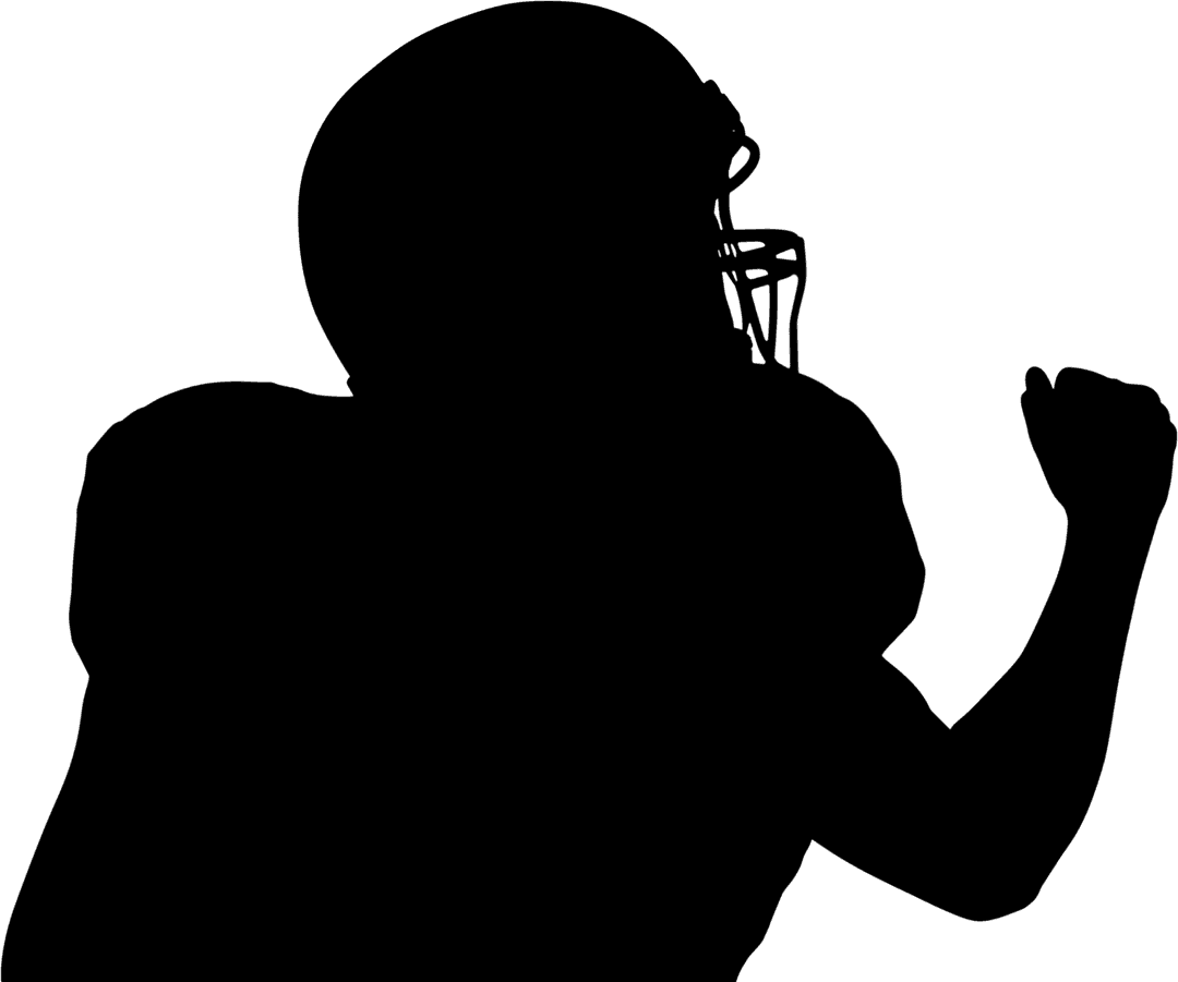 Silhouette of Athlete with Transparent Hands Clasped