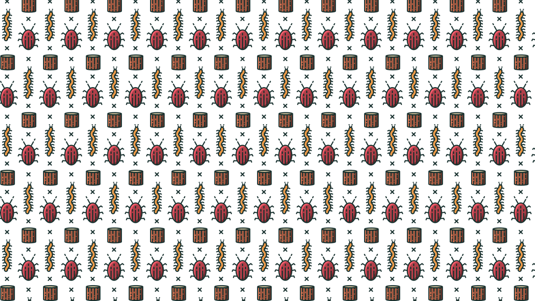 Colorful Insect Pattern on Transparent Background