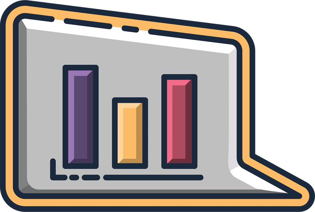 Digital Illustration of Column Chart on Transparent Background