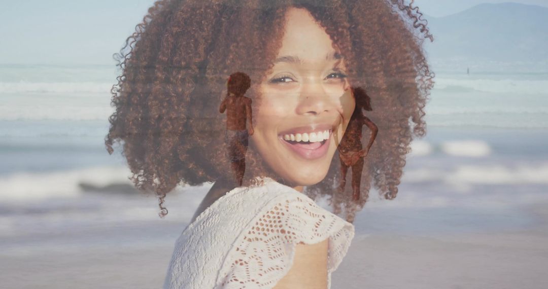 Joyful Moment with Family on Sunlit Beach