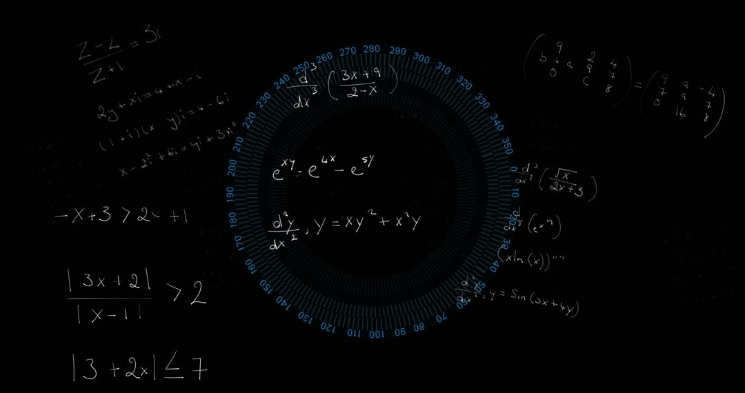 Complex Mathematical Equations with Digital Interface Elements