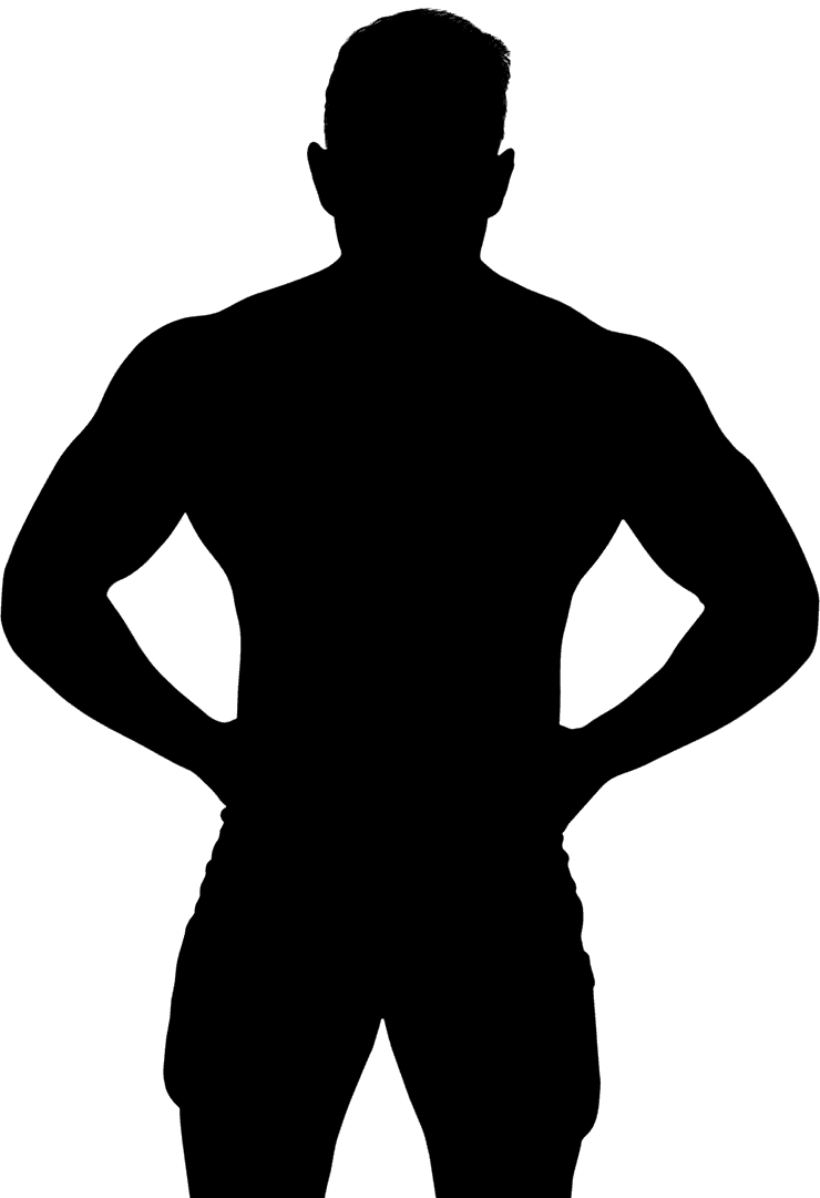 Silhouette of Athletic Man Transparent Flexing Muscles