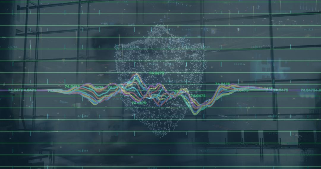 Digital Shield with Data Streams in Tech Interface Visual
