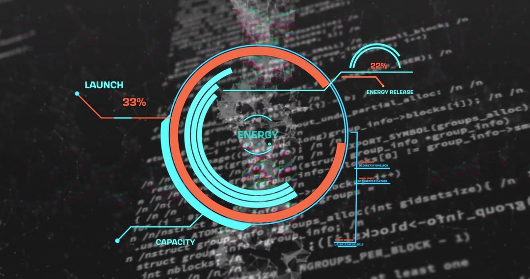 Digital data processing and analytics in futuristic interface