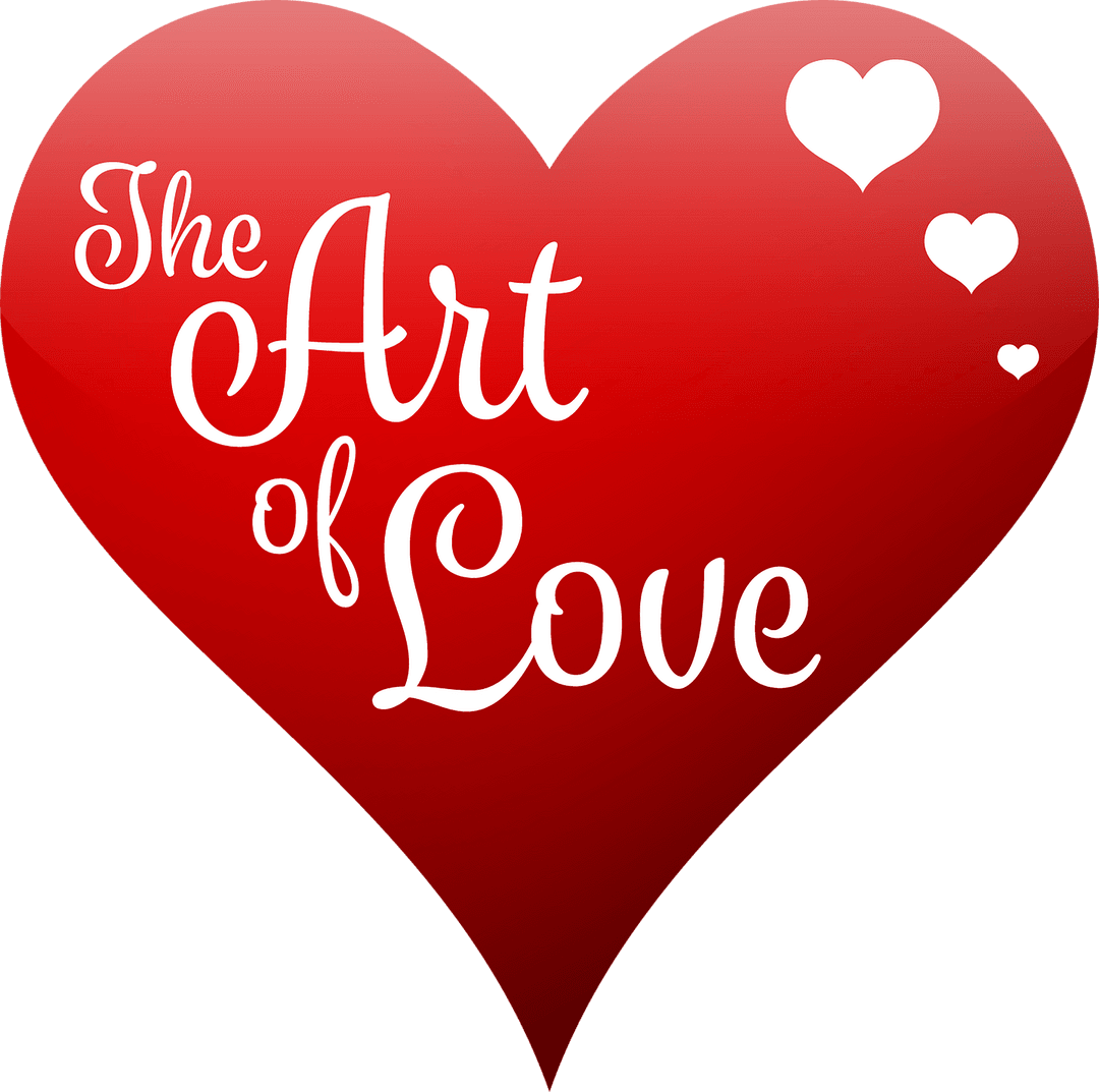 The Art of Love Text Illustration on Transparent Background