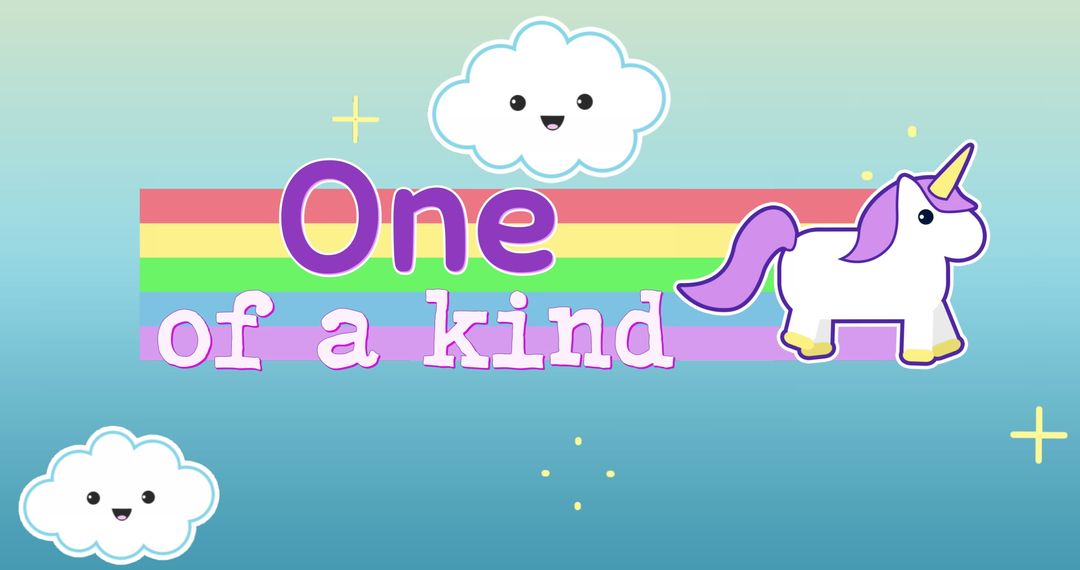 Cute Unicorn with Rainbow Trail and Motivational Text