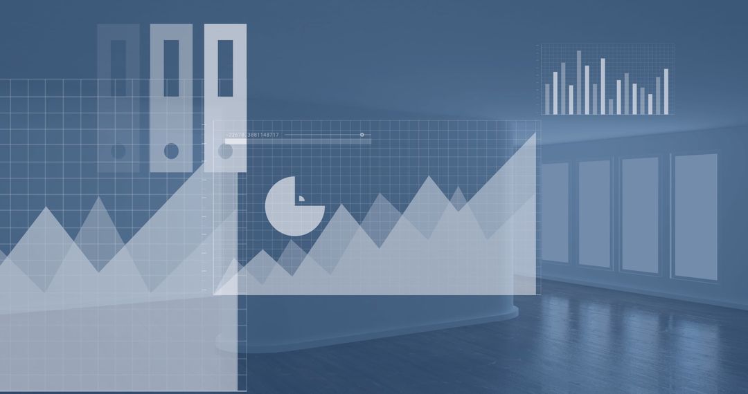 Abstract Business Data Visualization in Modern Office