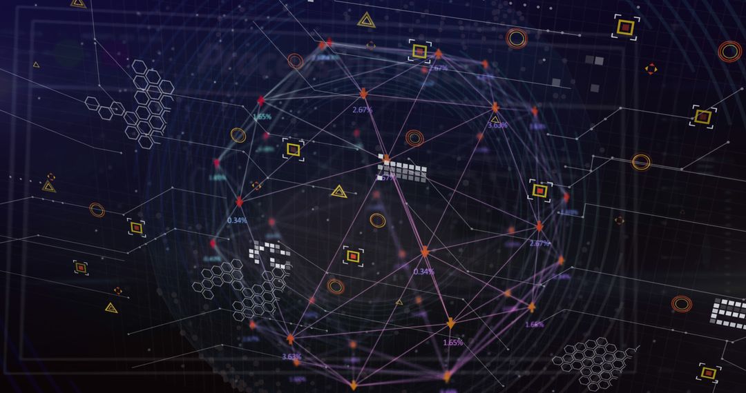 Abstract Digital Network Globe and Icon Connections