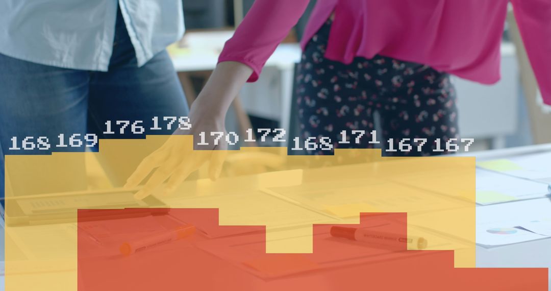 Team Collaboration Analyzing Data with Overlaid Diagrams in Office