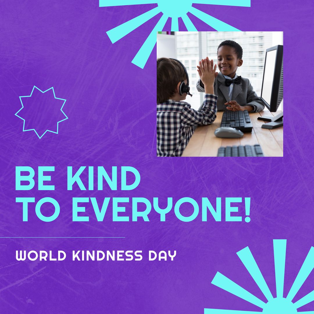 World Kindness Day Celebration with Diverse Boys Collaborating