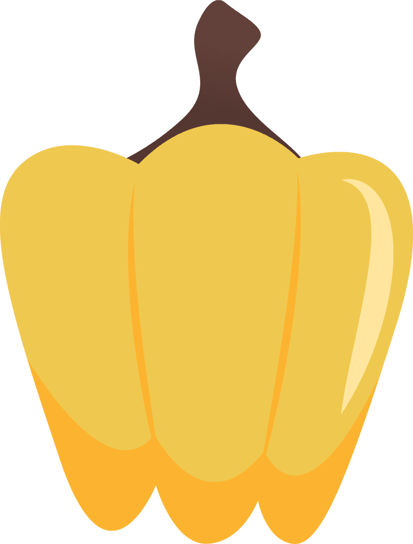 Yellow Bell Pepper Vector on Transparent Background